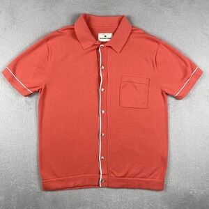 The Normal Brand Shirt Mens Medium Pink Robles Knit Button Up Cotton Preppy